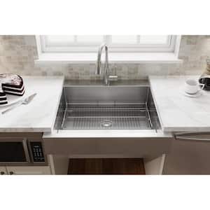 Dart Canyon 30in. Farmhouse/Apron-Front 1 Bowl 16 Gauge  Stainless Steel Workstation Sink w/Accessories