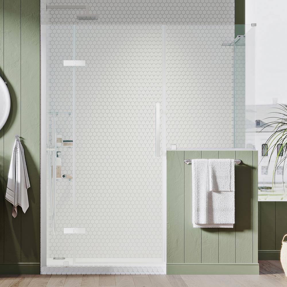 Tampa 60.87'' W x 72.01'' H Frameless Chrome Shower Kit
