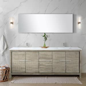 Lafarre 80 in W x 20 in D Rustic Acacia Double Bath Vanity and White Quartz Top