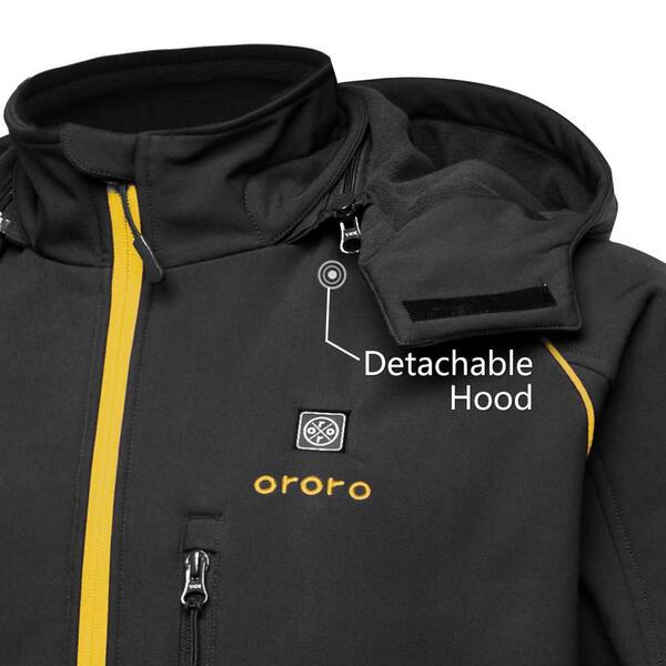 ororo men's soft shell heated jacket with detachable hood