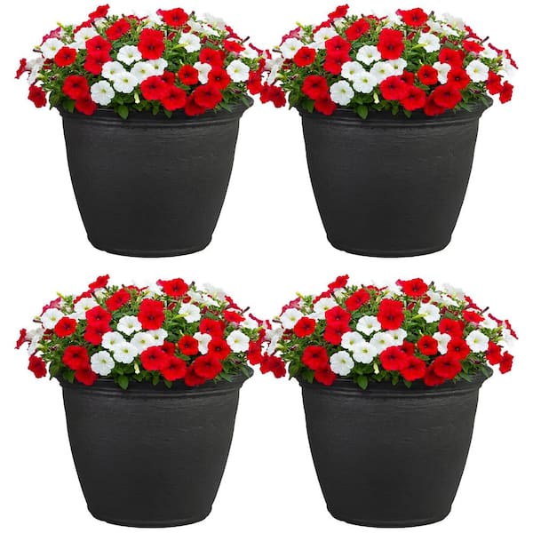 Sunnydaze Anjelica 14 Gal. Dual-Wall Matte Black Indoor/Outdoor