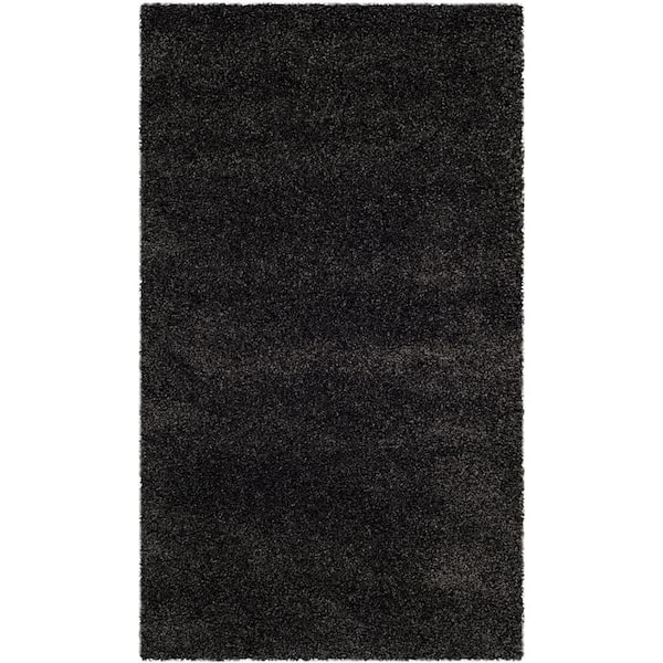SAFAVIEH Milan Shag  3 ft. x 5 ft. Dark Gray Solid Area Rug