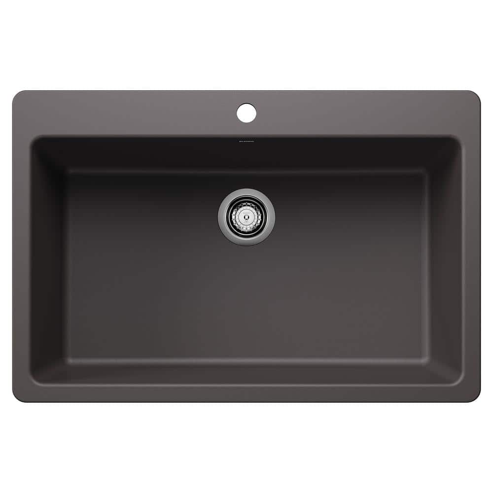 Liven SILGRANIT 33 in. Drop-In/Undermount Single Bowl Granite Composite Kit