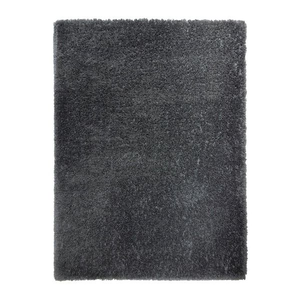 Delos Flokati Dark Gray 4 ft. x 6 ft. Solid Shag Indoor Area Rug