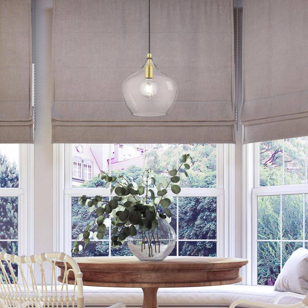 Aldrich 10" Clear Glass Brass Pendant Light