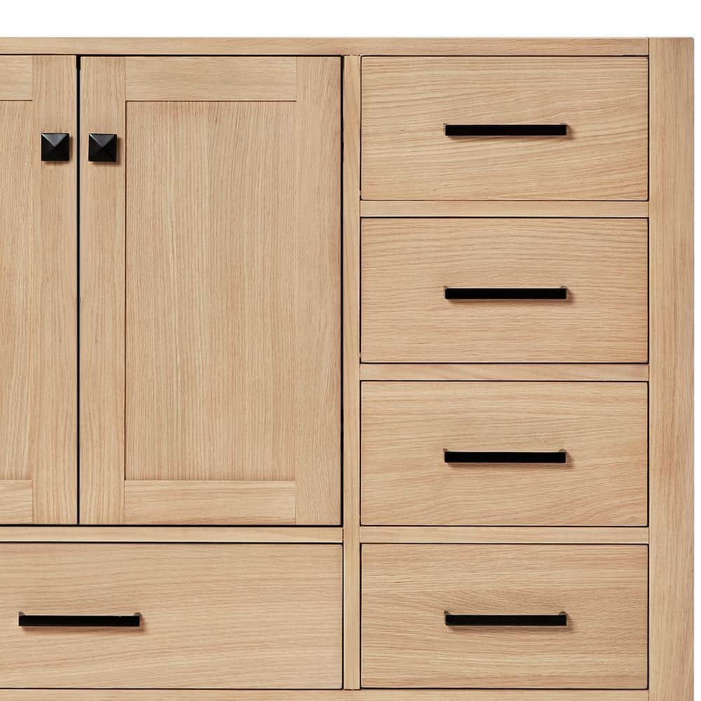 Cambridge 54'' Oak Single Bathroom Vanity with Carrara Marble Top