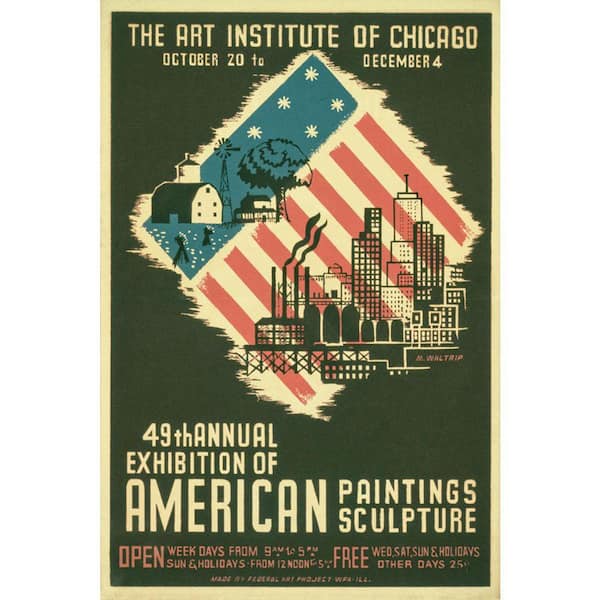 Art Institute of Chicago Paintings & Sculpture Grotto Studios 1 Piece Unframed Canvas Drawing Print 36 in. x 24 in.
