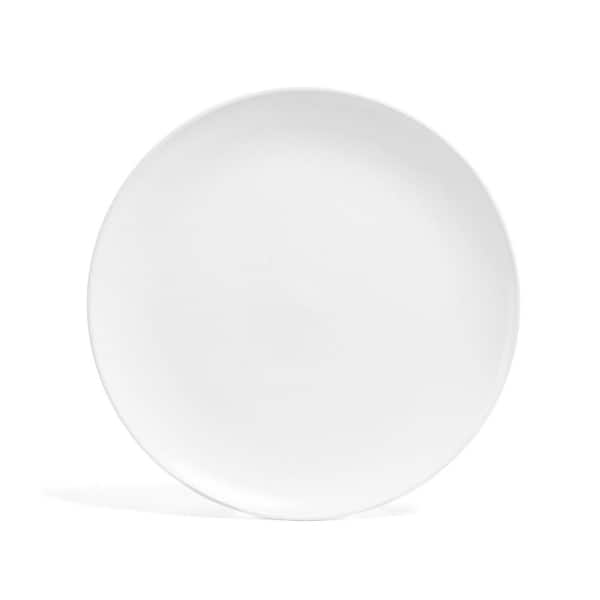 Coupe 13 in. Semi-Matte White Hand-Finished Stoneware Round Serving Platter