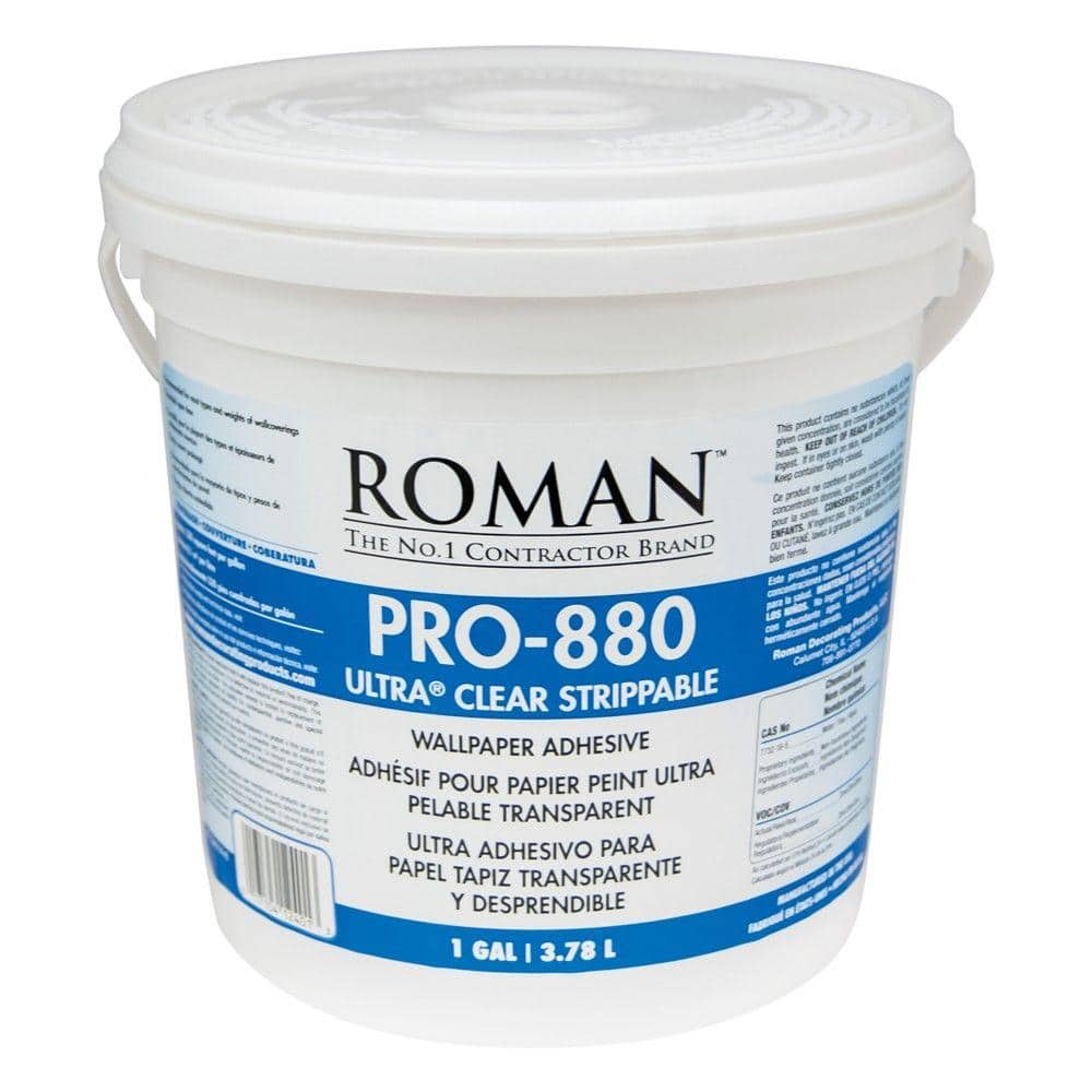 Roman Professional Roman Pro 880 1 Gal Ultra Clear Strippable Wallpaper Adhesive 012401 The Home Depot