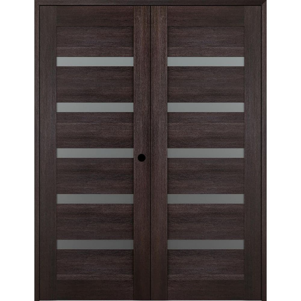 vona 07-04 48 in. x 80 in. Left Hand Active 5-Lite Frosted Glass Veralinga Oak Wood Composite Double Prehung French Door price history on PriceWatchPro