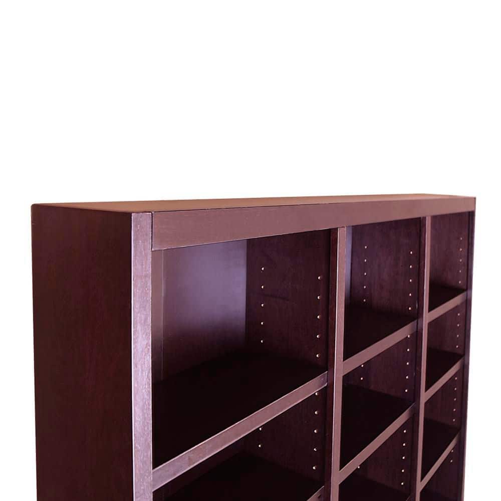 Cherry 84" Tall Triple Wide Wood Bookcase with Adjustable Shelves