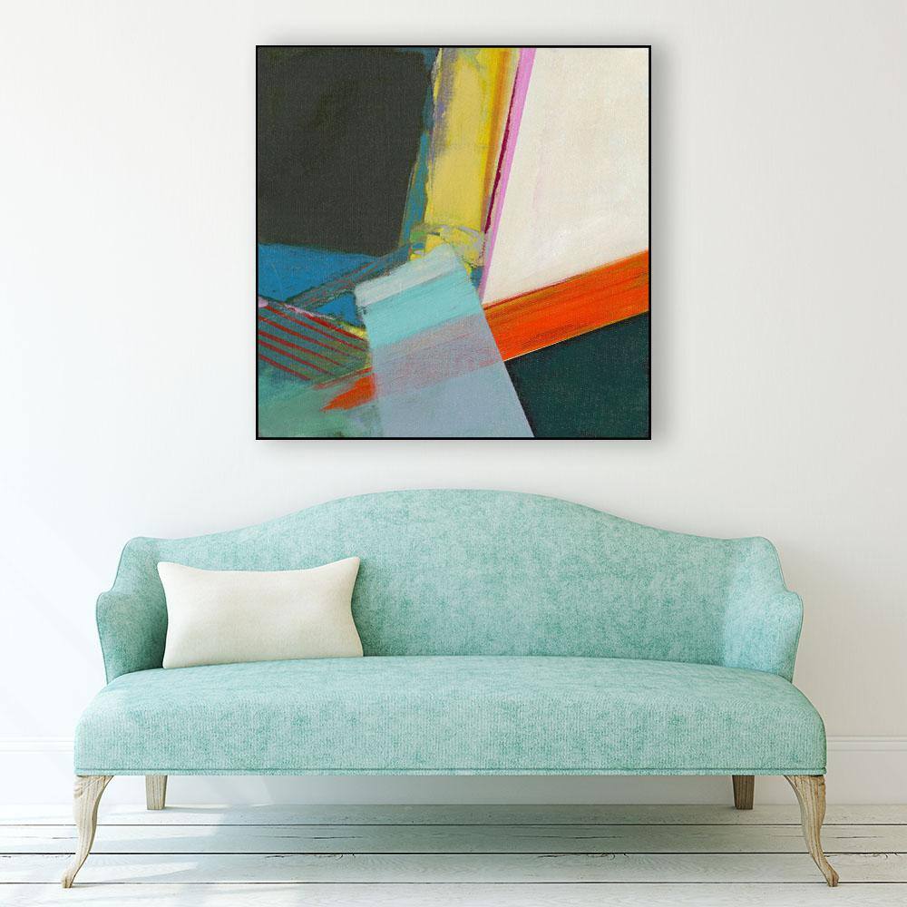 Abstract Multicolor Framed Canvas Print 30 x 30 Inches