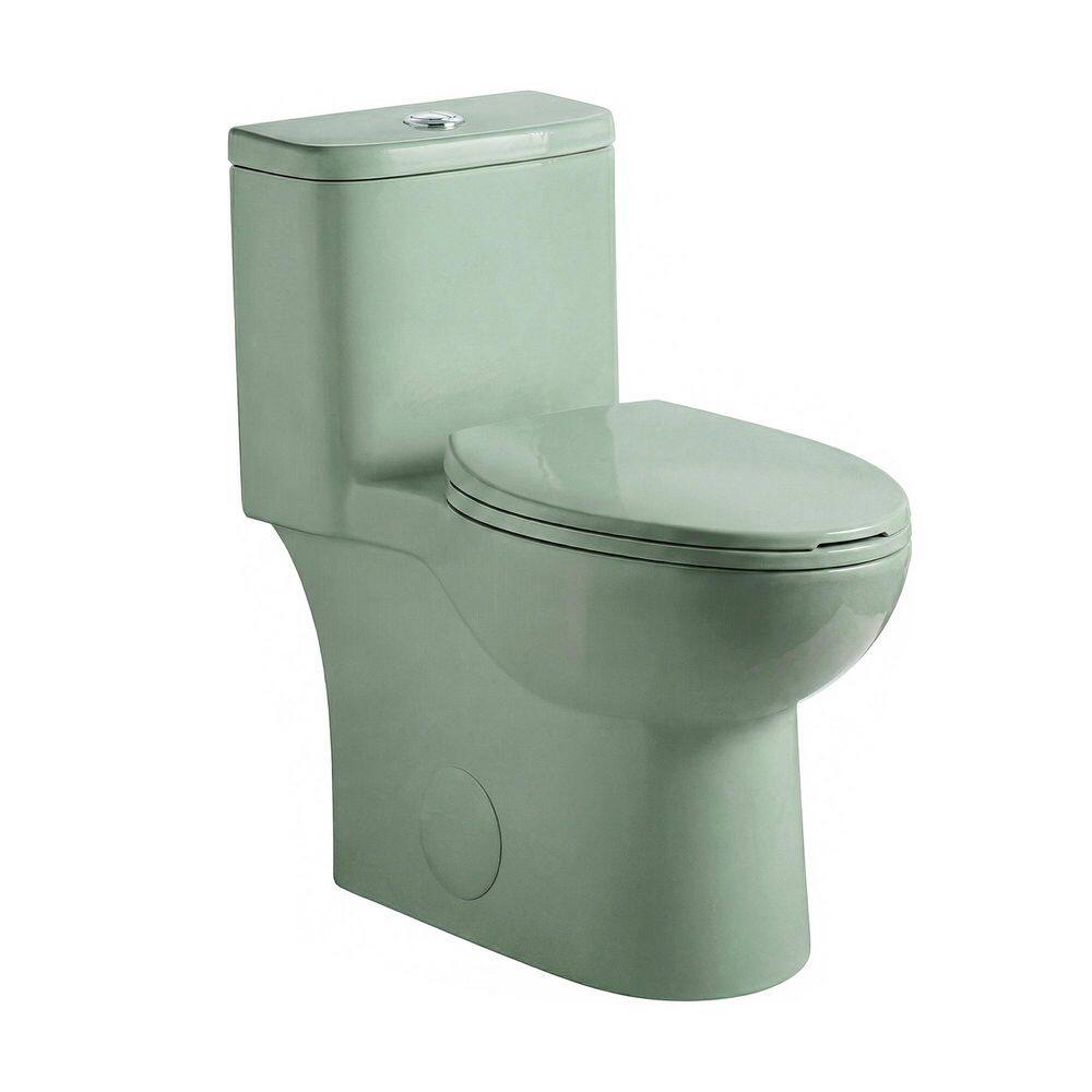 12 in. 1-Piece 1.1/1.6 GPF Dual Flush Elongated Toilet in Light Green, Seat Included-ADA 17 in. Comfort Height price history on PriceWatchPro
