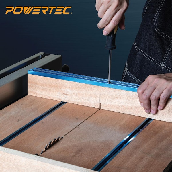 POWERTEC 36 in. Double-Cut Profile Universal T-track with Laser