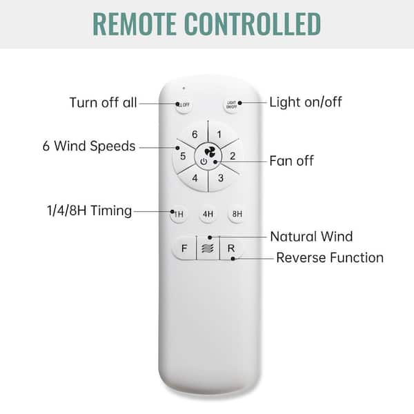 23 in. Indoor/Outdoor Small Modern Ceiling Fan with 6-Speed DC Remote Control for Kitchen Dining Room Bedroom