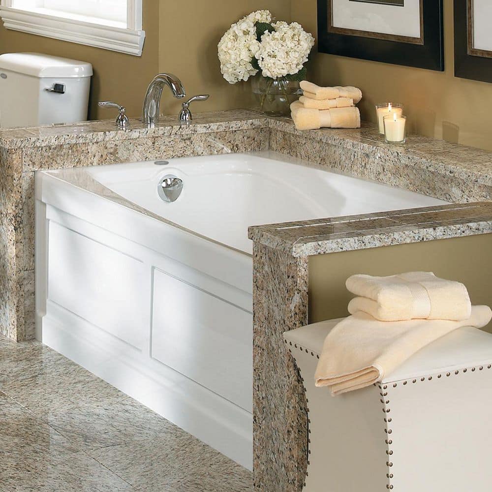 Cetra 60" x 36" White Acrylic Alcove Whirlpool Bathtub