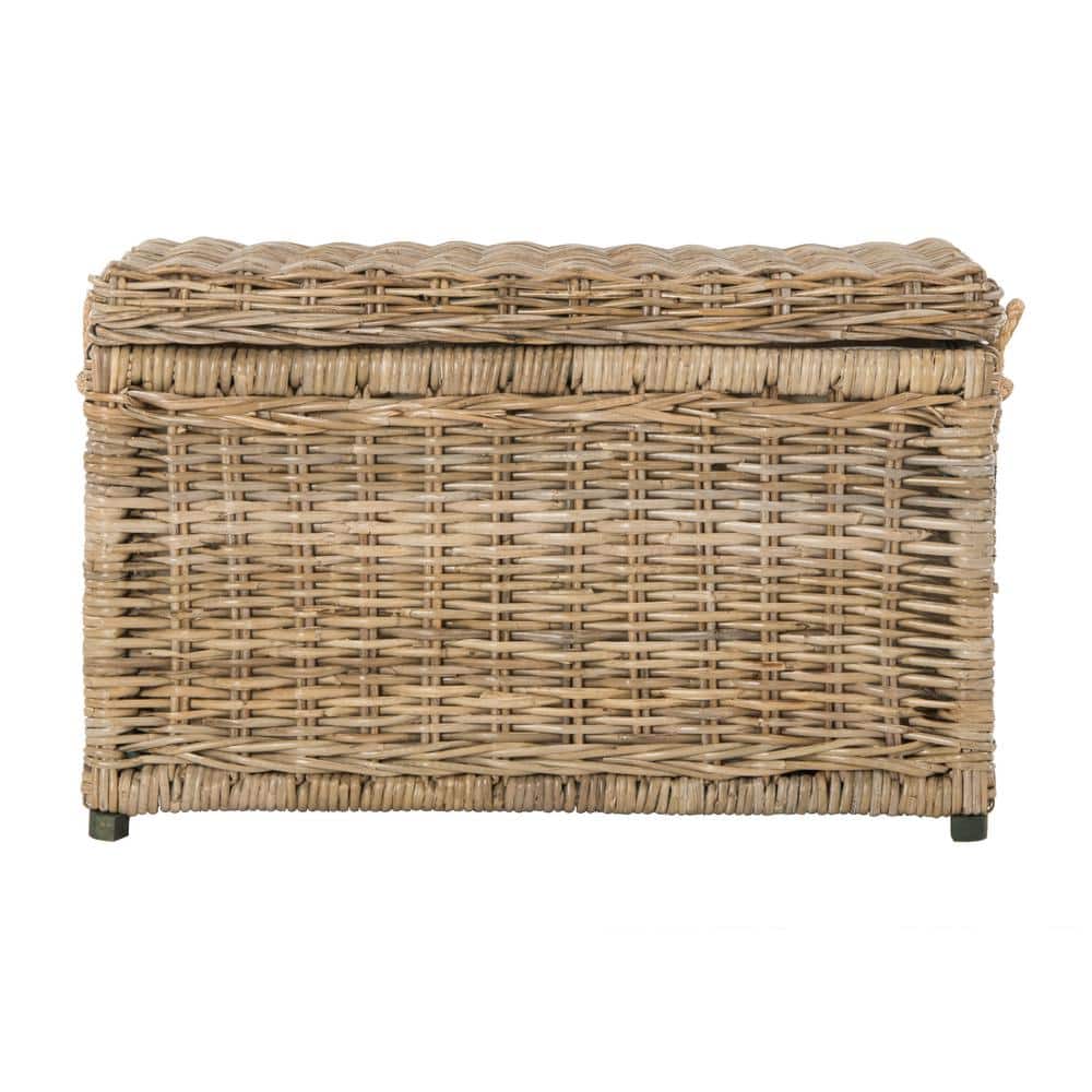 Jacob Natural Wicker Handwoven Storage Trunk, 30"
