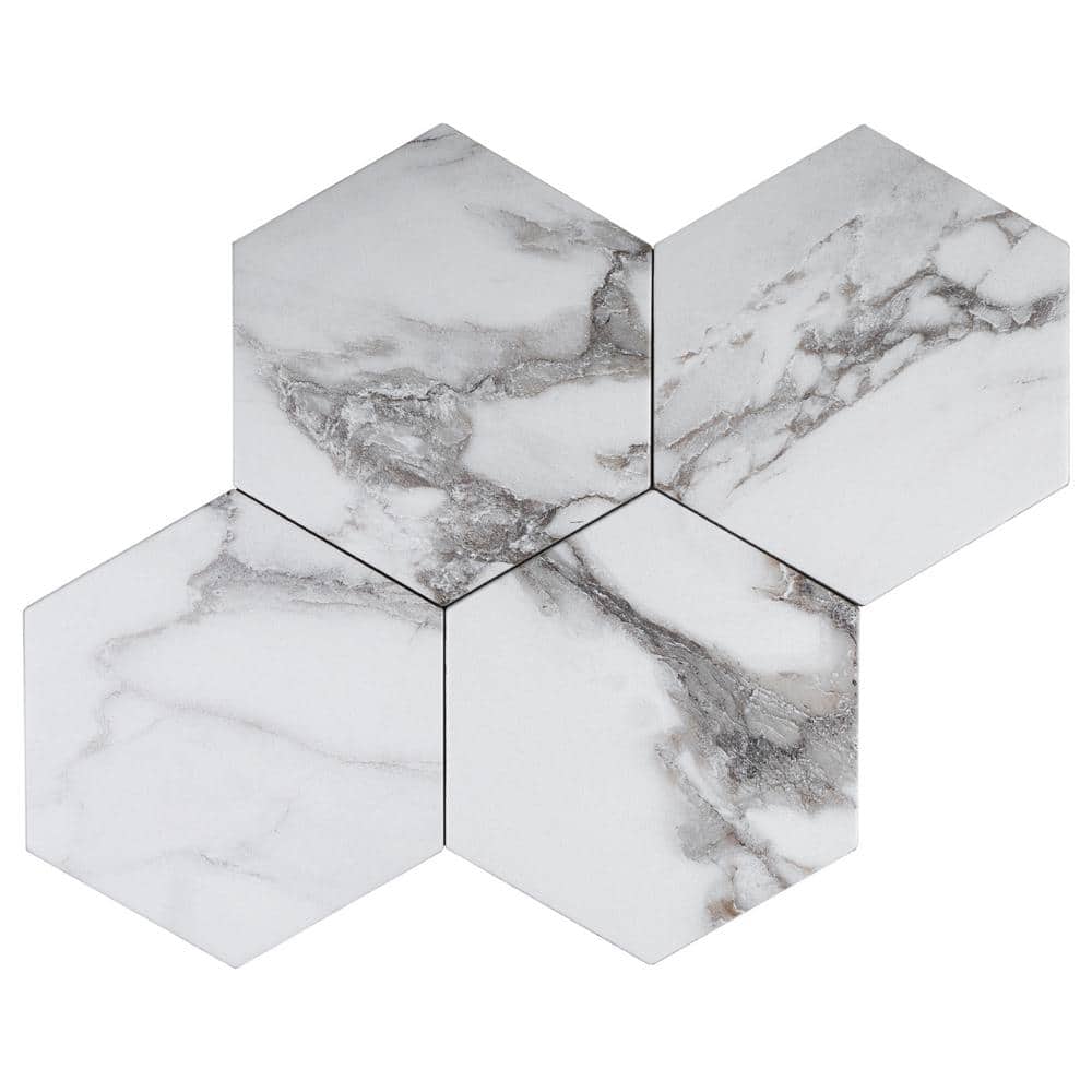 Marquina Hexagon Matte Porcelain Wall & Floor Tile 7.7" x 8.9"
