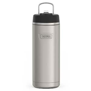 32 oz. Matte Gray Stainless Steel Water Bottle w/Straw