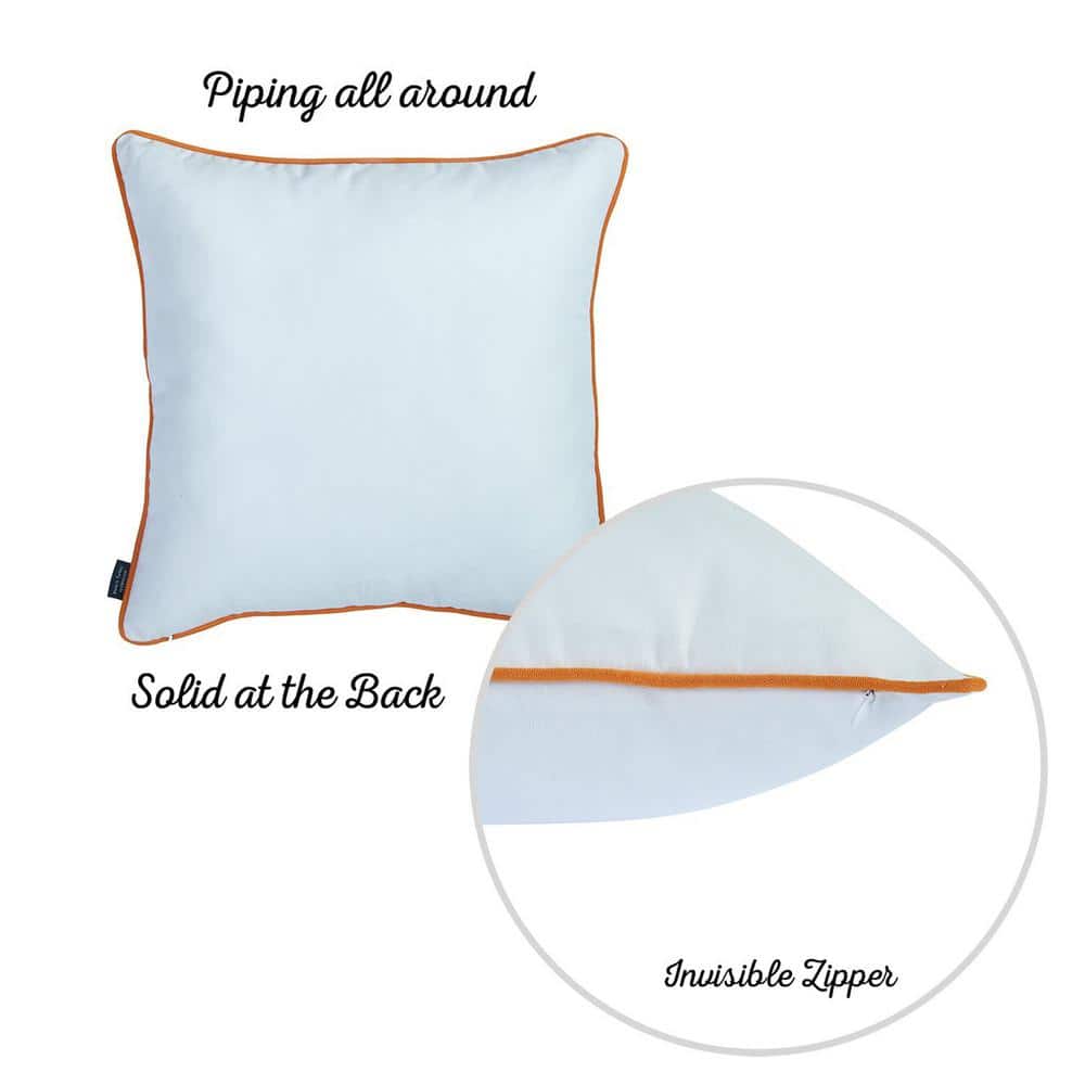 Thanksgiving White and Orange Polyester Pillow Covers, Set of 2