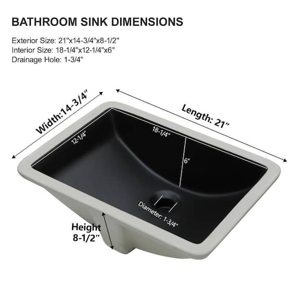 yu＊M Logmey 21 in. Undermount Rectangular Corner Porcelain Ceramic