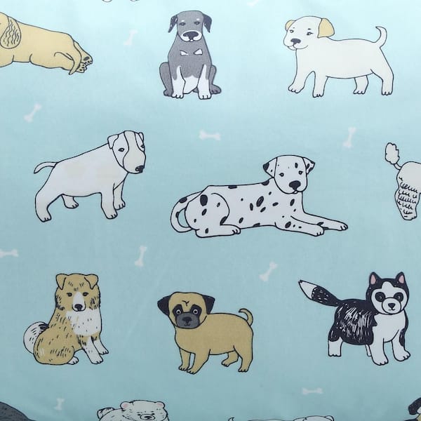 Shop Novelty Printed Sheet Set Full Aqua Dogs