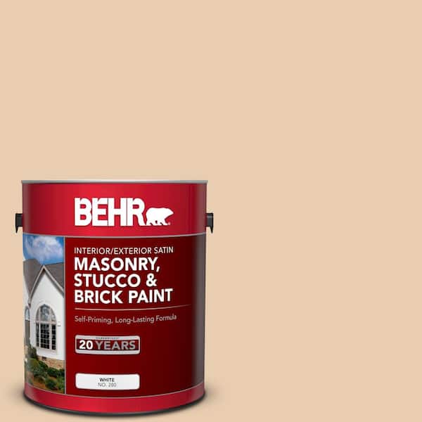 BEHR 1 gal. #BXC-64 Shortbread Cookie Satin Interior/Exterior Masonry, Stucco and Brick Paint