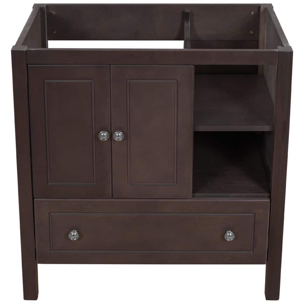 29 in. Bath Vanity Cabinet without Top Bathroom Storage in Brown with Doors and Drawer price history on PriceWatchPro