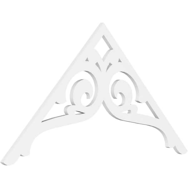 Ekena Millwork Pitch Bordeaux 1 in. x 60 in. x 32.5 in. (12/12) Architectural Grade PVC Gable Pediment Moulding