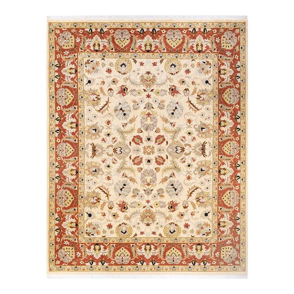 Solo Rugs Mogul One-of-a-Kind Traditional Ivory 8 ft. 1 in. x 10 ft. 3 in. Oriental Area Rug