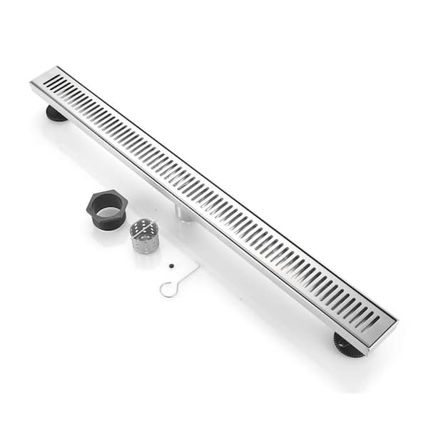 32 in. 304 Stainless Steel Linear Shower Drain in Nickel