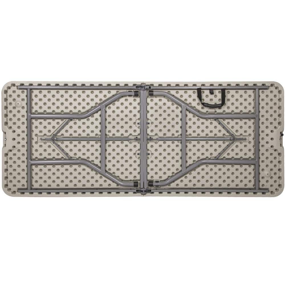 Hampden 72" Gray Plastic and Steel Fold-In-Half Table