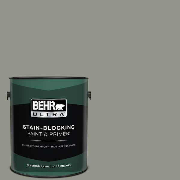 BEHR ULTRA 1 gal. #ECC-36-1 Shady Willow Semi-Gloss Enamel Exterior Paint & Primer