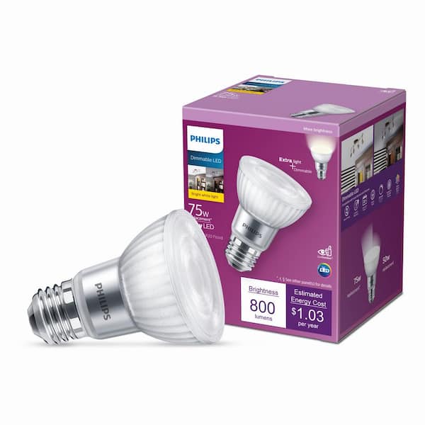Philips 75-Watt Equivalent High Output Dimmable Flood LED Light Bulb in Bright (3000K) 557538 - The Home Depot