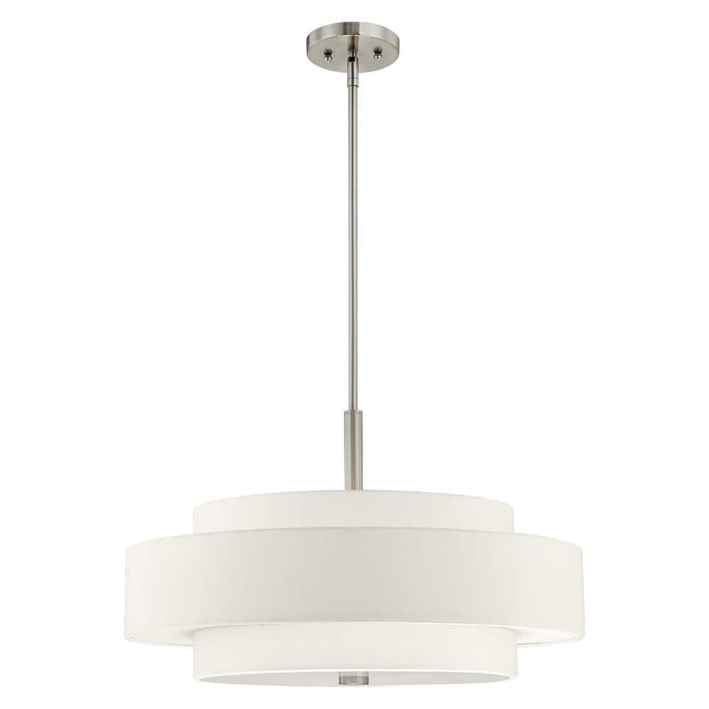 Sheffield Contemporary 5-Light LED Drum Pendant in Brushed Nickel