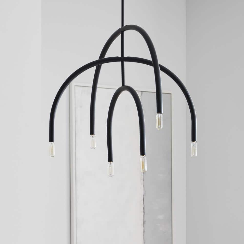 Hadden 6-Light Midnight Black Modern Chandelier