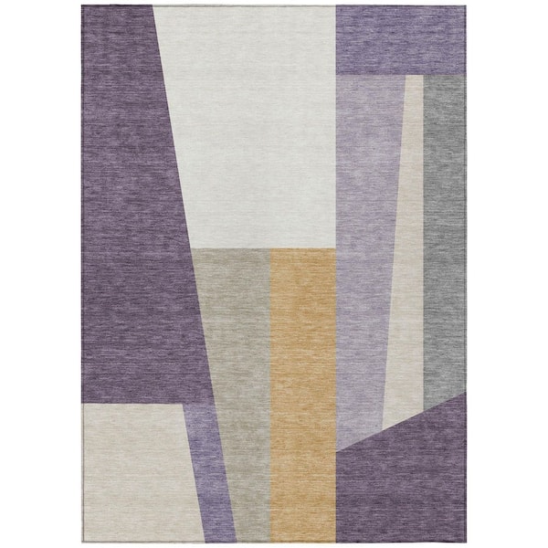 Chantille Machine Washable Indoor/Outdoor Abstract ACN2446 Plum 8 ft. x 10 ft. Area Rug
