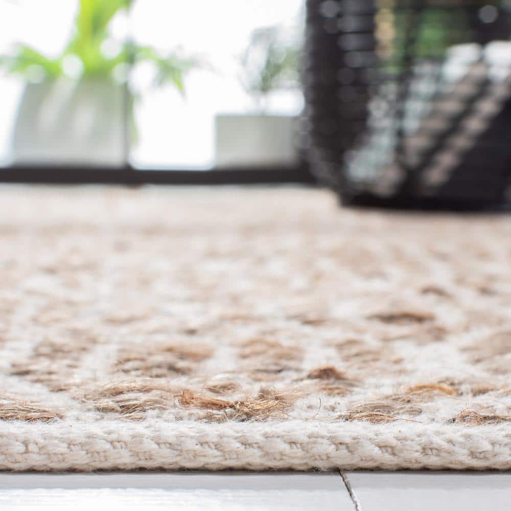 Natural 4' x 6' Hand-Knotted Cotton Area Rug