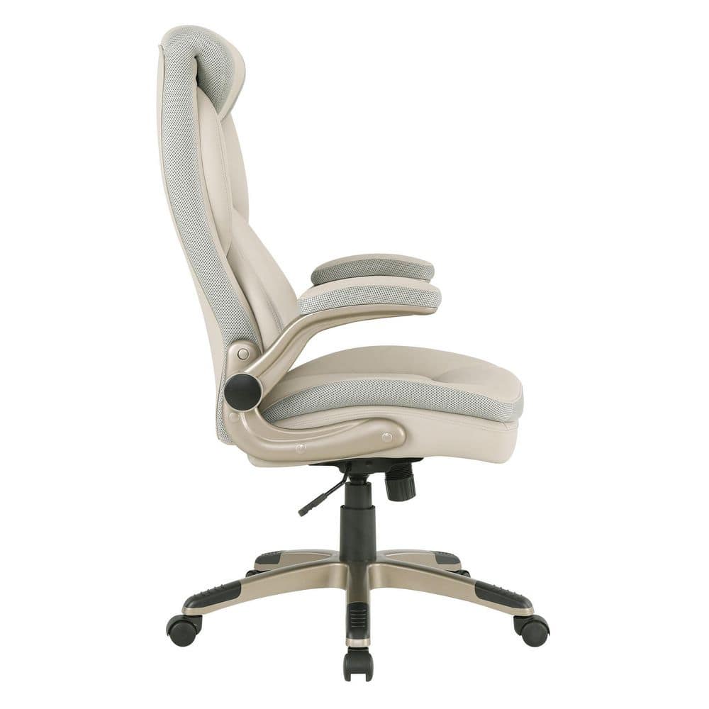 Taupe High Back Executive Swivel Chair with Adjustable Arms