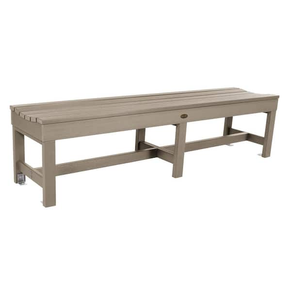 Highwood 6 ft. 3-Person Woodland Brown Recylced Plastic Outdoor Bench ...