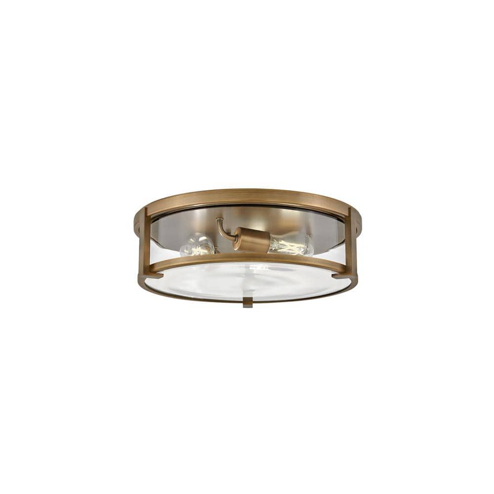 Brushed Bronze and Clear Glass LED Flush Mount Light