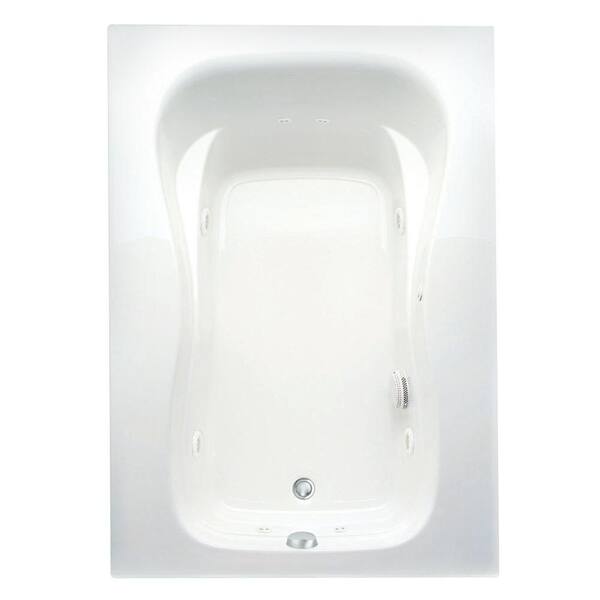 Aquatic Marratta 60 in. Acrylic Whirlpool Bathtub Left Drain Rectangular Alcove with Heater in White
