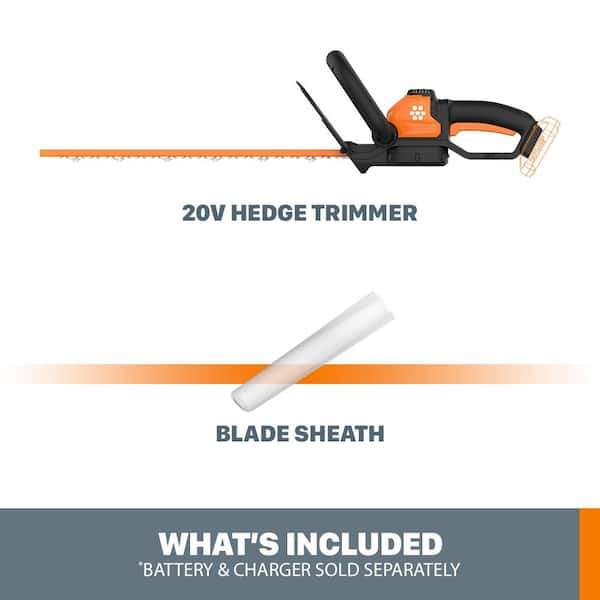 WORX 18V (20V MAX) Cordless 46cm Hedge Trimmer - WG261E.9