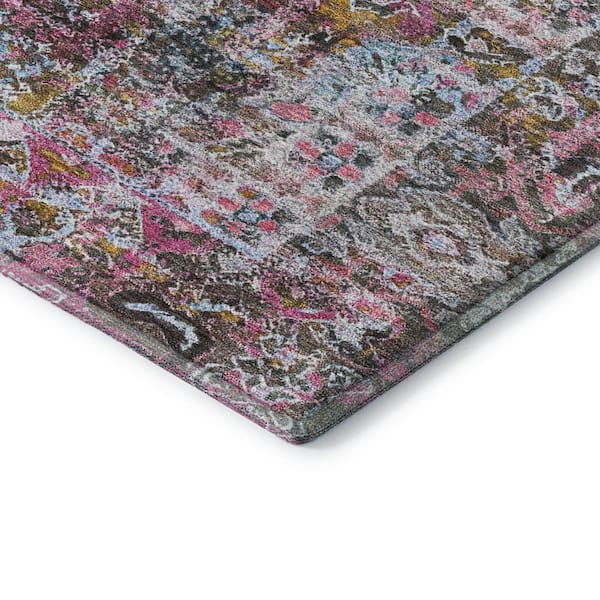 Mayfield Premium Machine Washable Abstract AMF2139 Pink 9 ft. x 12 ft. Area Rug