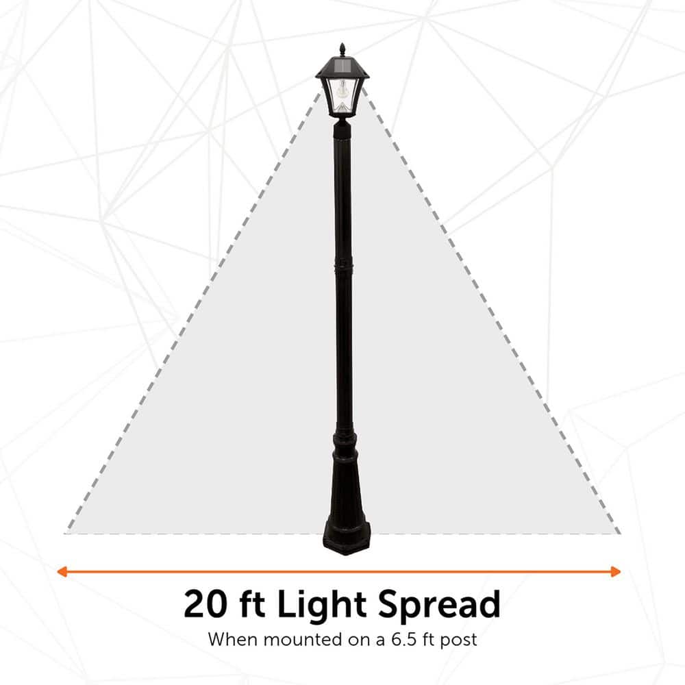 Baytown II White Outdoor Solar LED Lamp Post Light