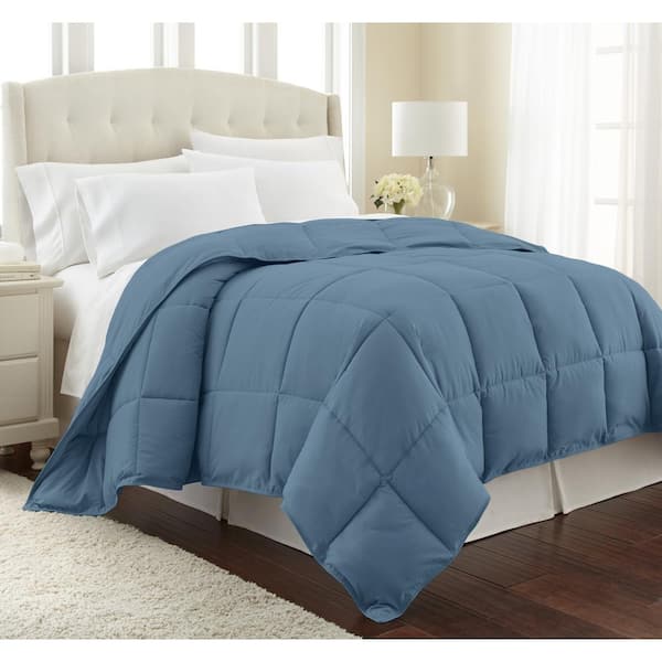 Southshore Fine Linens Vilano Down Alternative Coronet Blue Solid Full/Queen Microfiber Comforter