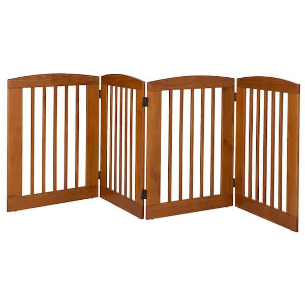Camaflexi Ruffluv 36 in. H Wood 4-Panel Expansion Chestnut Pet Gate