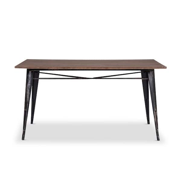 Unbranded Connie 59.10 in. Brown Rectangle Wood Dining Table