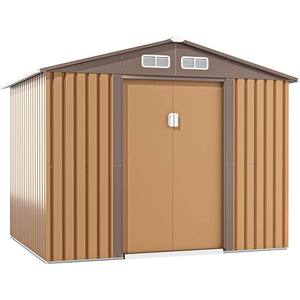 8.4 ft. W x 6.7 ft.D Metal Shed Outdoor Storage Building with Sliding Door, 4 Vents( 56.28 sq. ft.)
