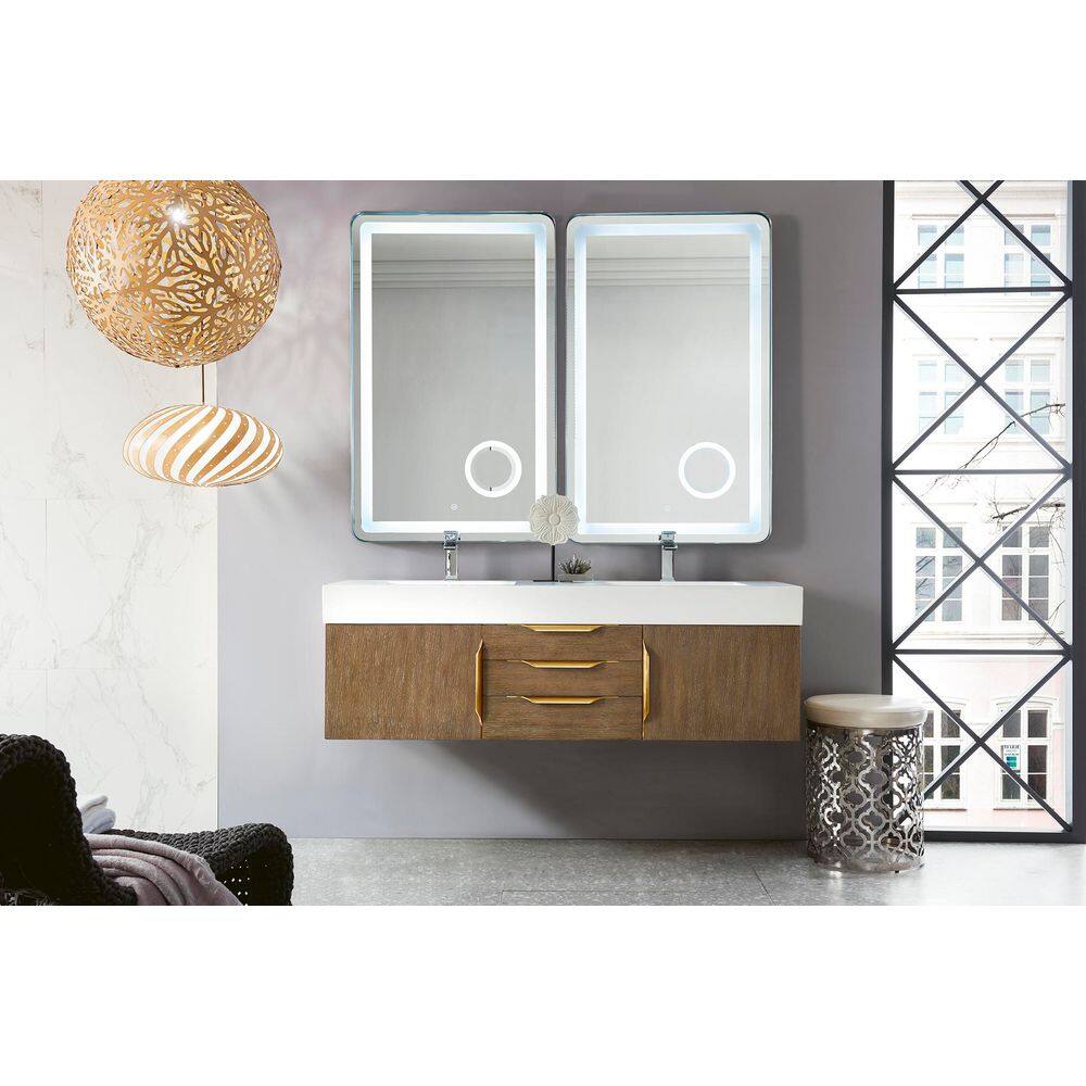 Columbia 58.8 in. W x 19.5 in. D x 15.5 in. H Double Bath Vanity Cabinet Without Top in Latte Oak price history on PriceWatchPro